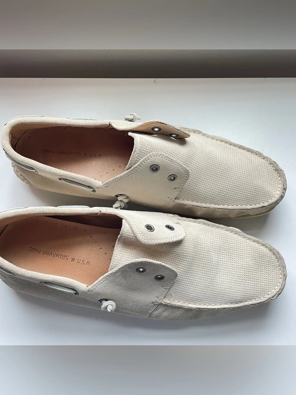 JOHN VARVATOS sz 13 STAR USA Schooner Boat Shoe Birch Suede Leather